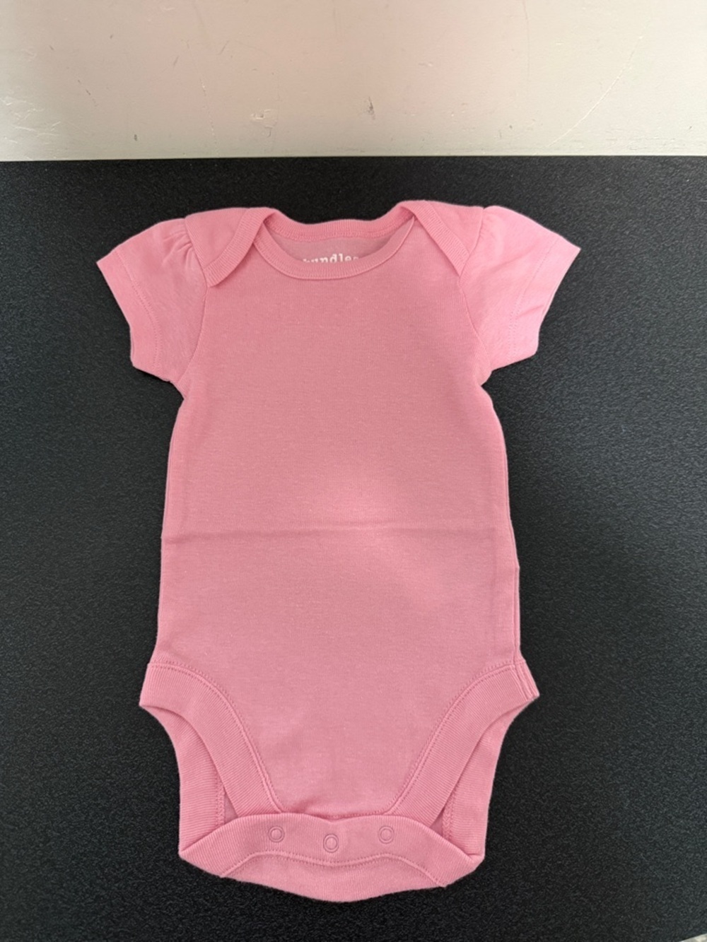 Classic Pink Short-Sleeve Baby Bodysuit